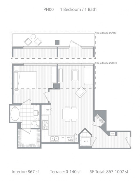 PH00 1 bedroom 1 bath at Stanza Little Italy, San Diego, CA, 92101